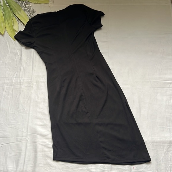 ⭐️LIUMILAC Elegant Casual Irregular Hem Short Sleeve V-Neck Side Slit Dress⭐️ - Picture 8 of 9